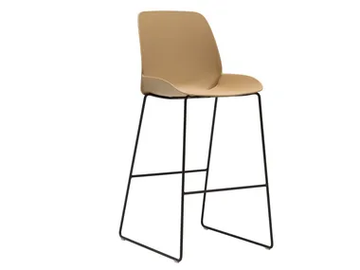 NUEZ OUTDOOR BQ2891 - Sled base high Polymer stool with footrest by Andreu World - view 2